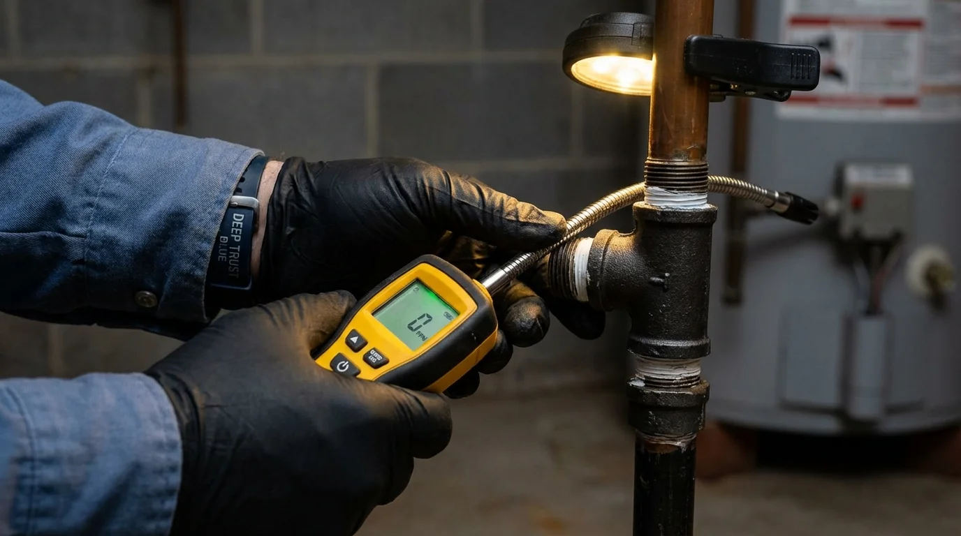 Gas leak detection with electronic sniffer by Johns Plumbing LLC in Pasadena
